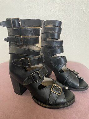 Freebird Bond Black Heeled Sandal - Size 8
